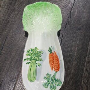 Vintage Celery shaped vegetable plate